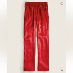 J. Crew Red 100% silk pants NWT